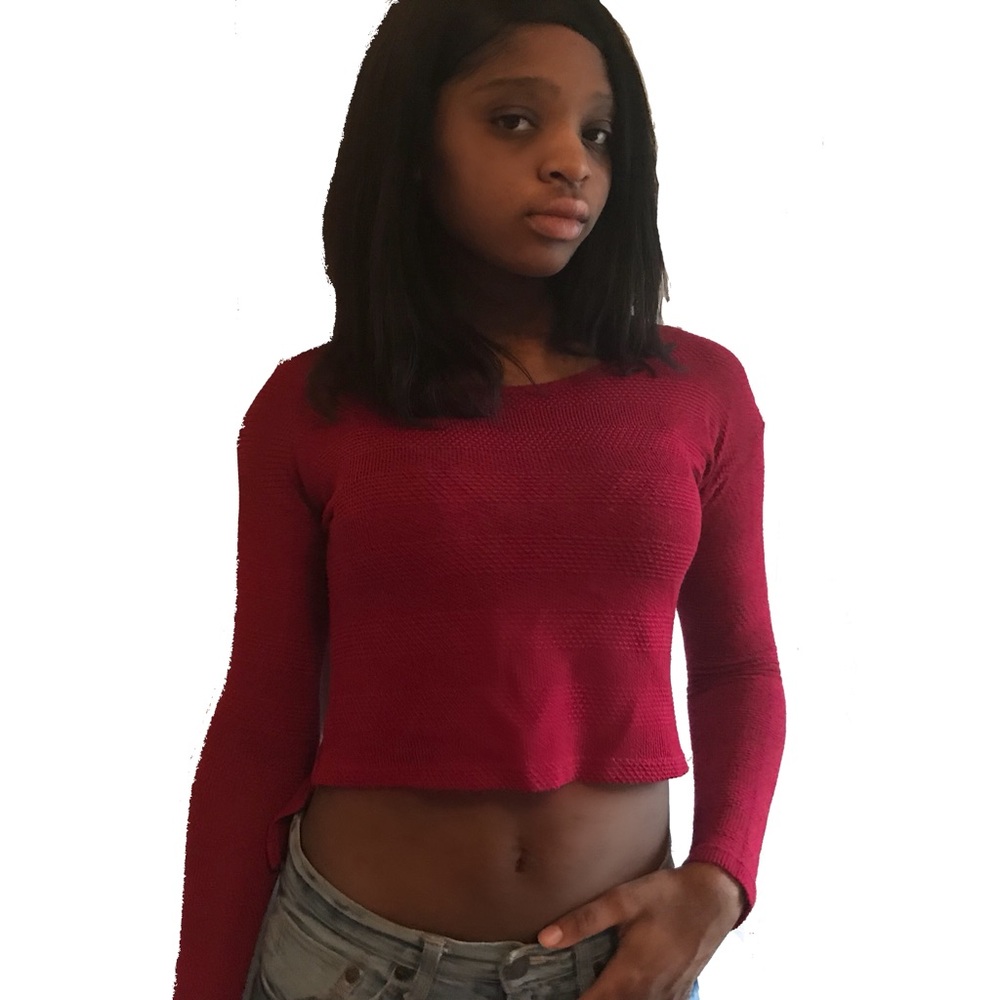 Long Sleeve Hi-Low Crop Top